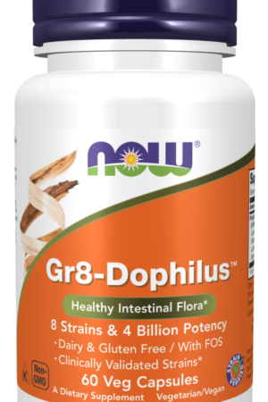 Now GR8-Dophilus Caps 60's - 8 strain probiotic 4 billion potency