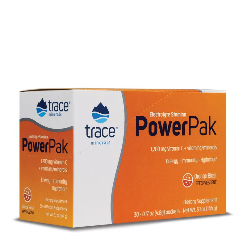 Trace Minerals PowerPak Orange Blast Electrolyte Sachets 30's