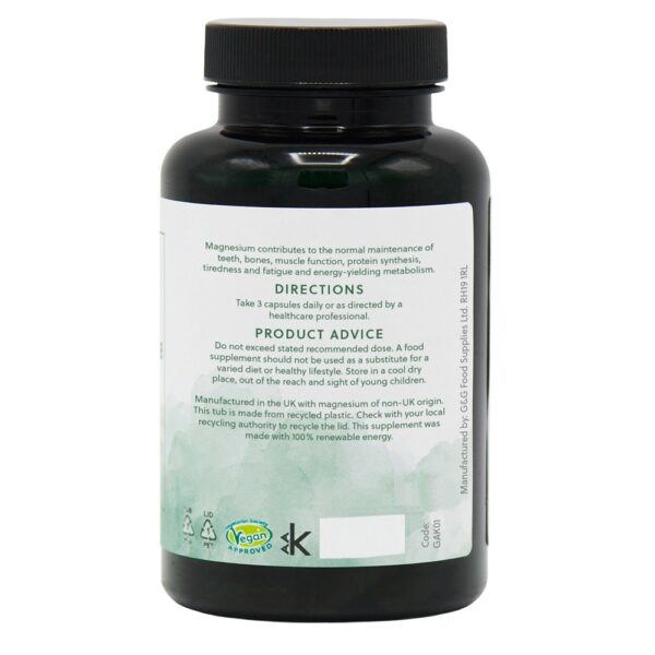 G&G Vitamins Magnesium Bisglycinate 200mg Vcaps 90's - Image 3